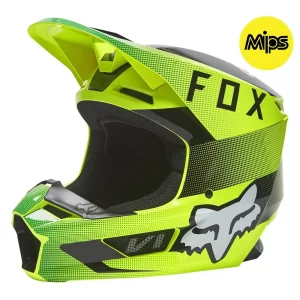 CAPACETE MX FOX V1 RIDL AMARELO FLÚOR MIPS