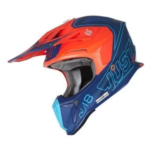 Capacete Just1 J18 Vertigo Azul//Branco/laranja matte 60 (L) - Laranja+Azul