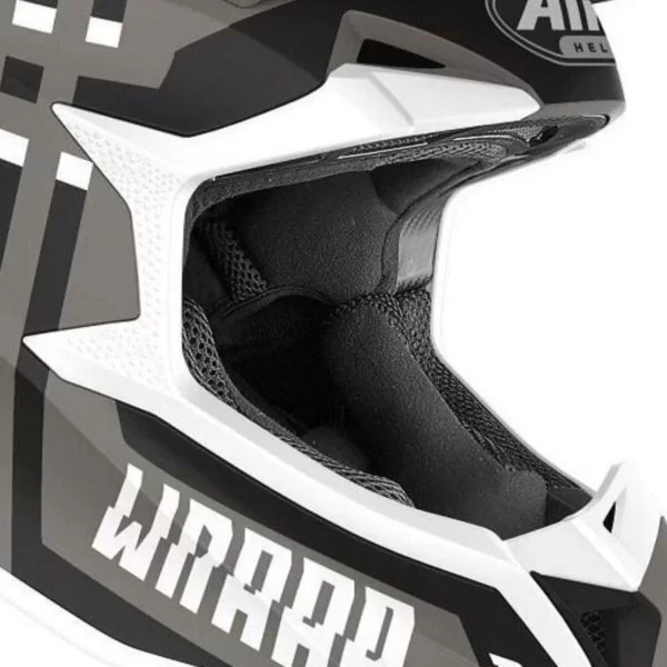 Capacete Airoh Wraap Motocross Trilha Enduro - Preto+Branco - Image 3