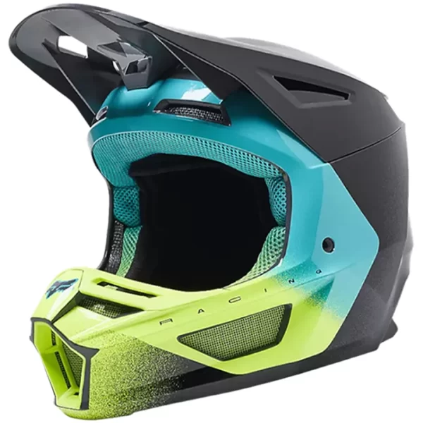 CAPACETE FOX V2 RKANE CINZA AMARELO