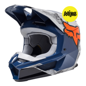 CAPACETE FOX V1 MIPS KARRERA PRETO AZUL