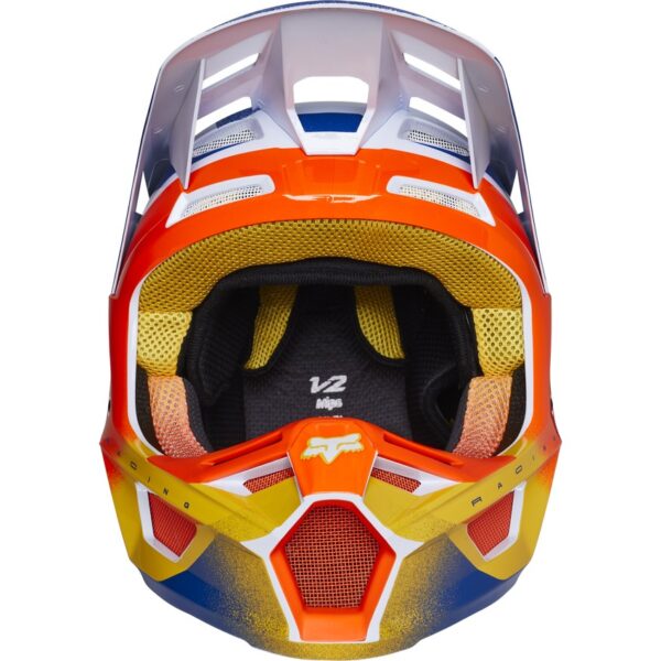 CAPACETE FOX V2 RKANE LARANJA AMARELO - Image 4