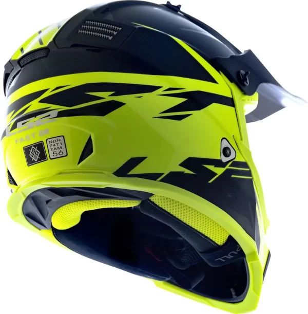 Capacete Ls2 Motocross Cross Mx437 Fast Roar Amarelo Fosco - Image 5